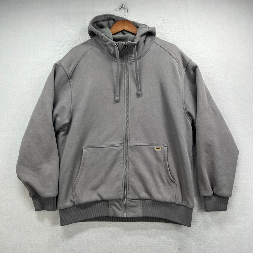 Red Head Zip Hoodie Mens Large Gray Fleece Heavyweight Work Utility Gorpcore